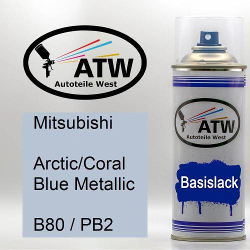 Mitsubishi, Arctic/Coral Blue Metallic, B80 / PB2: 400ml Sprühdose, von ATW Autoteile West.